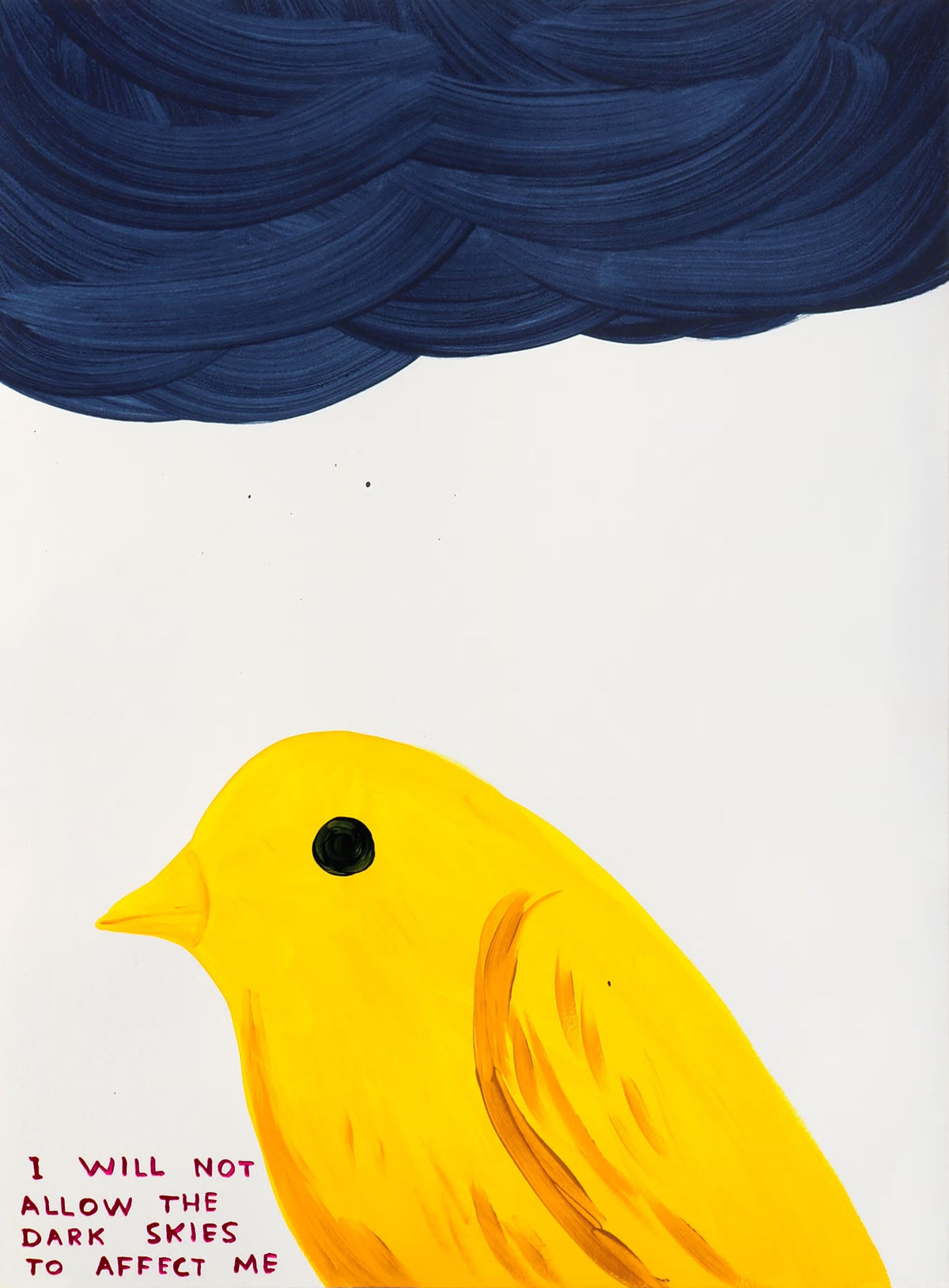 David Shrigley, I Will Not Allow the Dark Skies to Affect Me, screenprint