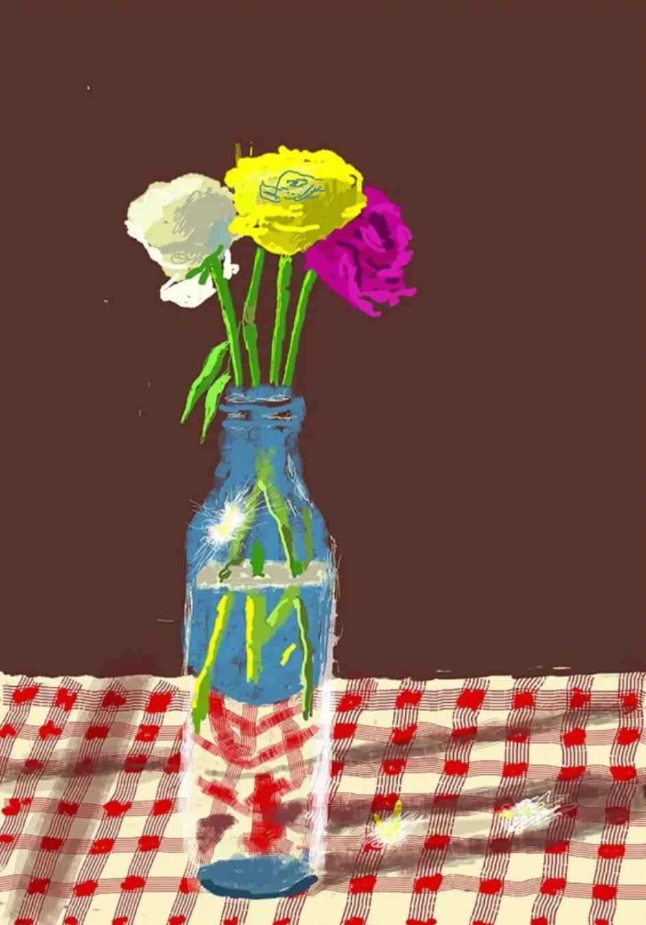 23rd March 2021, Flowers in a Milk Bottle by David Hockney
