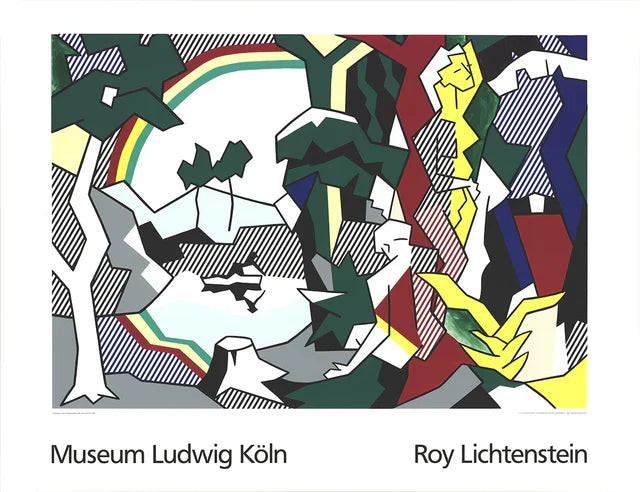 Roy Lichtenstein, Landscape With Figures and Rainbow (Large), 1989 — Print
