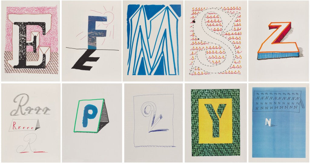 David Hockney Alphabet portfolio lithograph