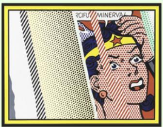 Roy Lichtenstein, Reflections on Minerva mixed-media print, 1990