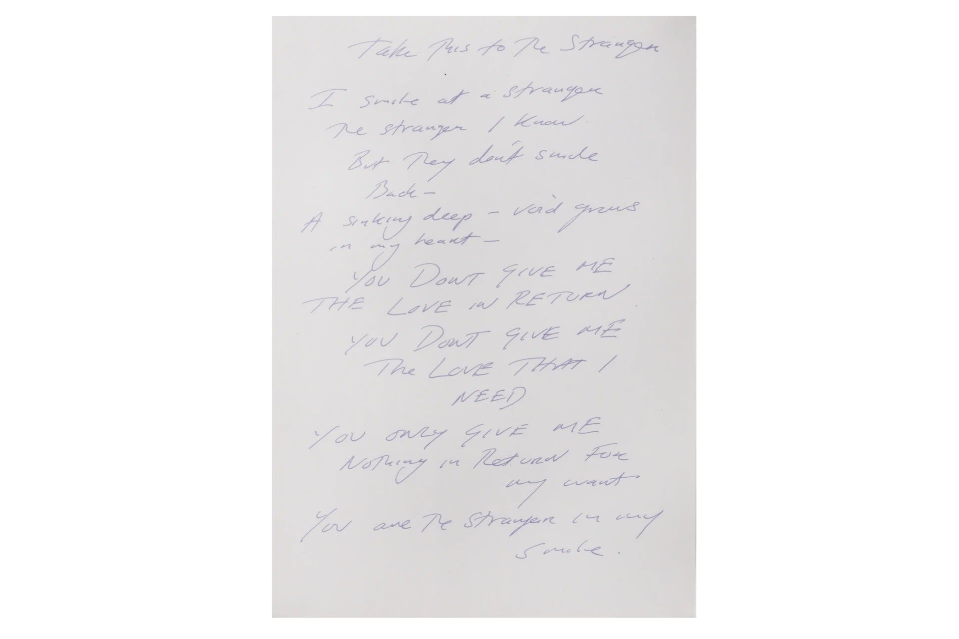 Take This To The Stranger - My Store