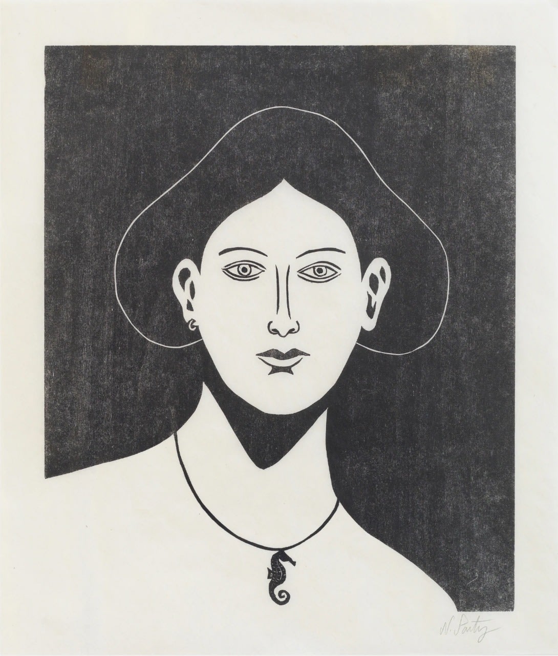Portrait With A Seahorse Necklace - My Store