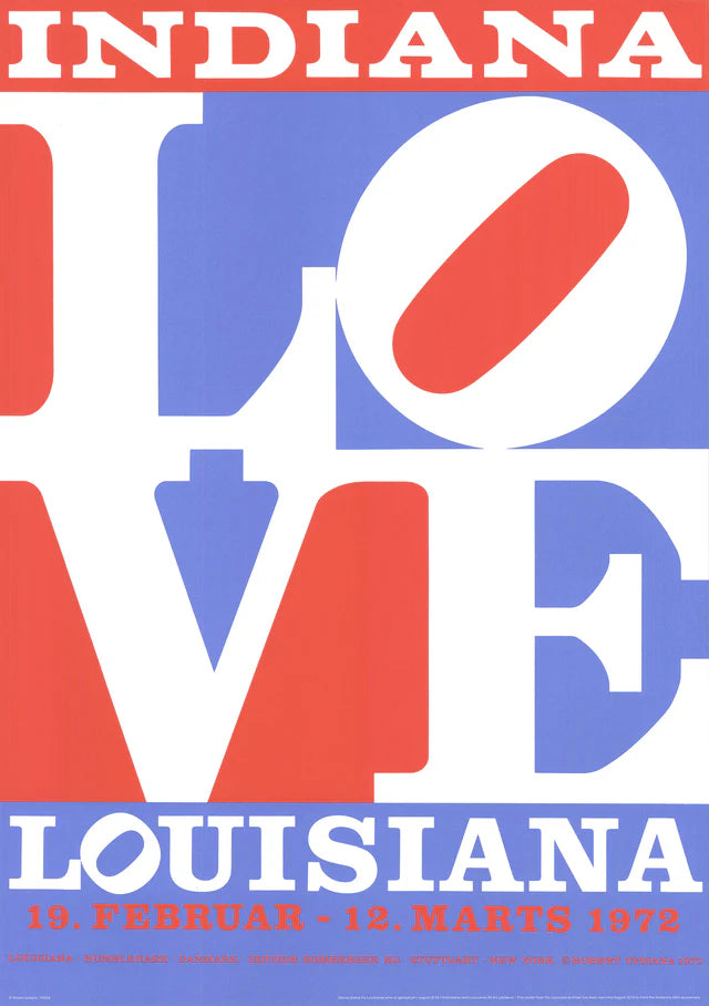 Colorful love-themed sculpture by ROBERT INDIANA featuring a vibrant, eye-catching design with bold red and yellow hues.