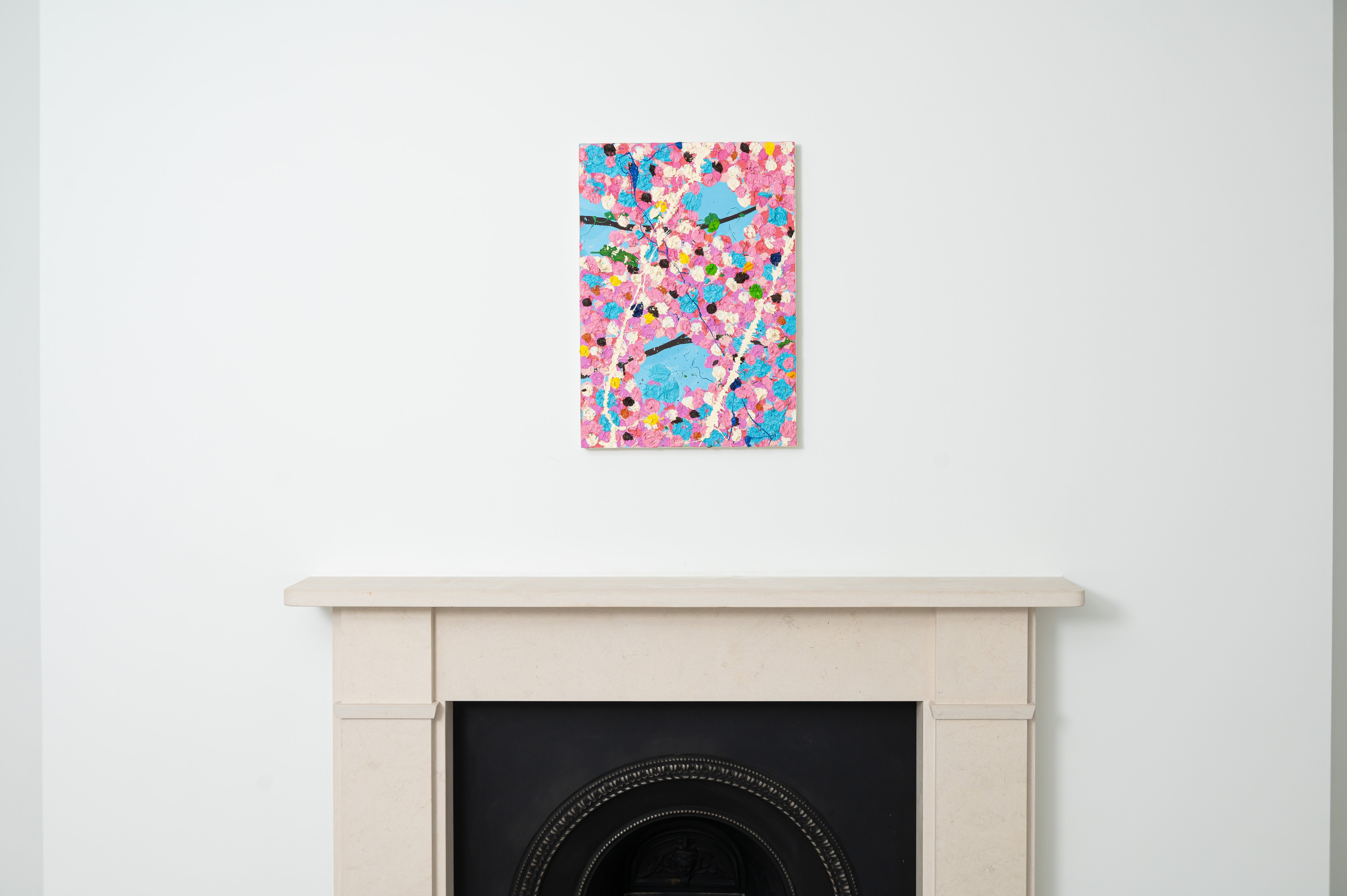 Damien Hirst Paper Blossom above Fireplace - Dovehouse Contemporary Gallery