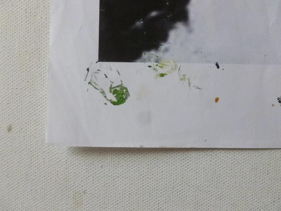 Robert Walser photocopy print, paint marks and paper condition detail 1