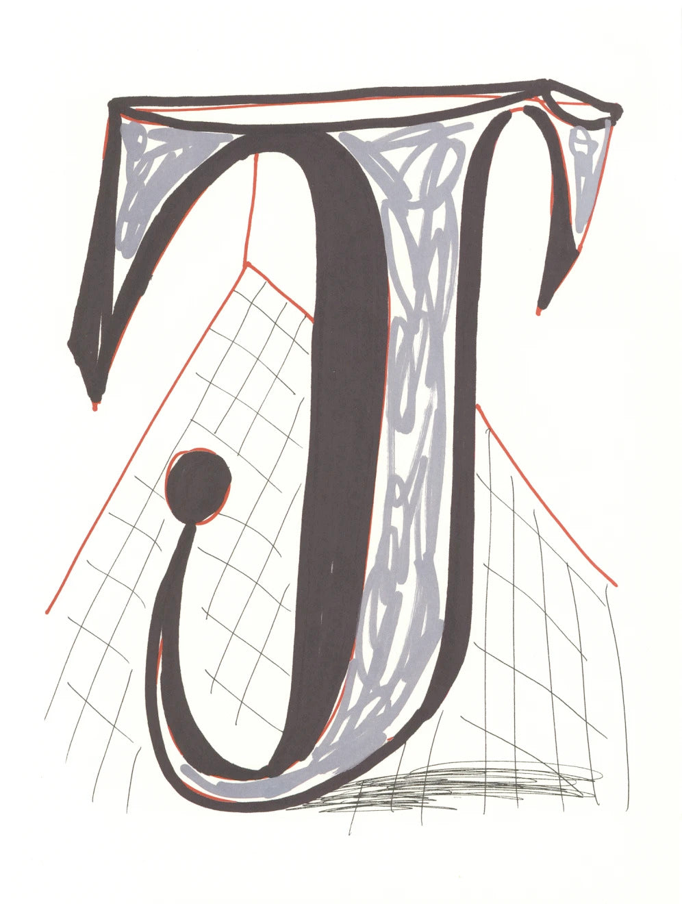 'J' from 'Hockney's Alphabet' - Dovehouse Contemporary