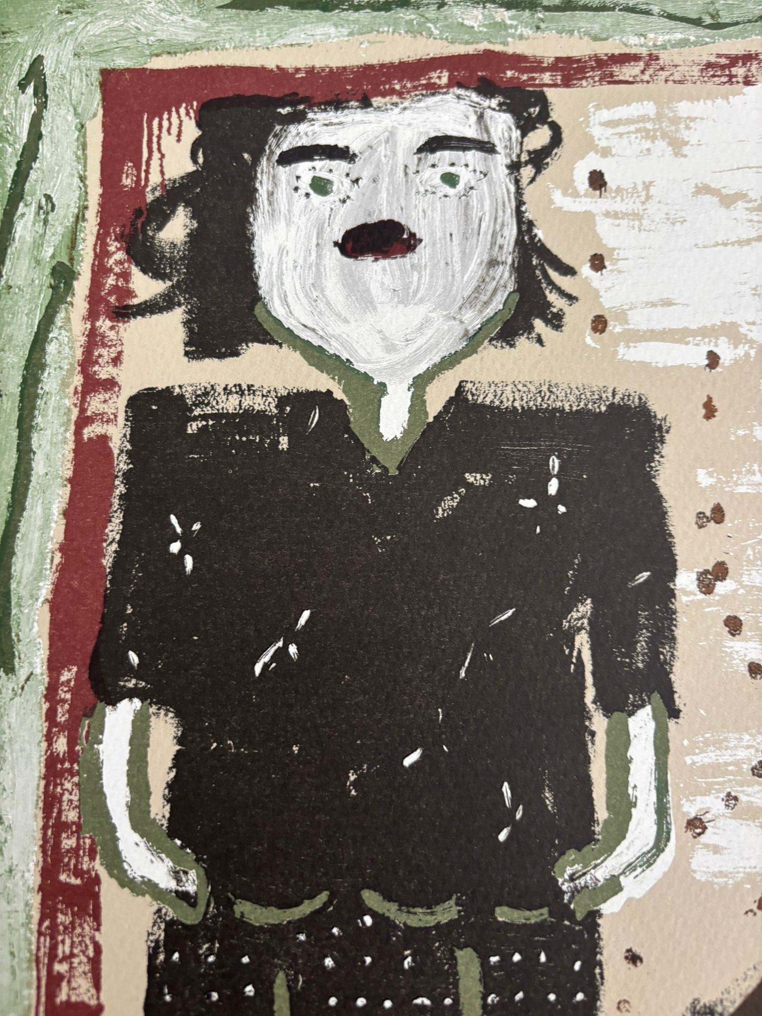 Rose Wylie party clothes including a vibrant dress and matching hat, perfect for festive occasions.