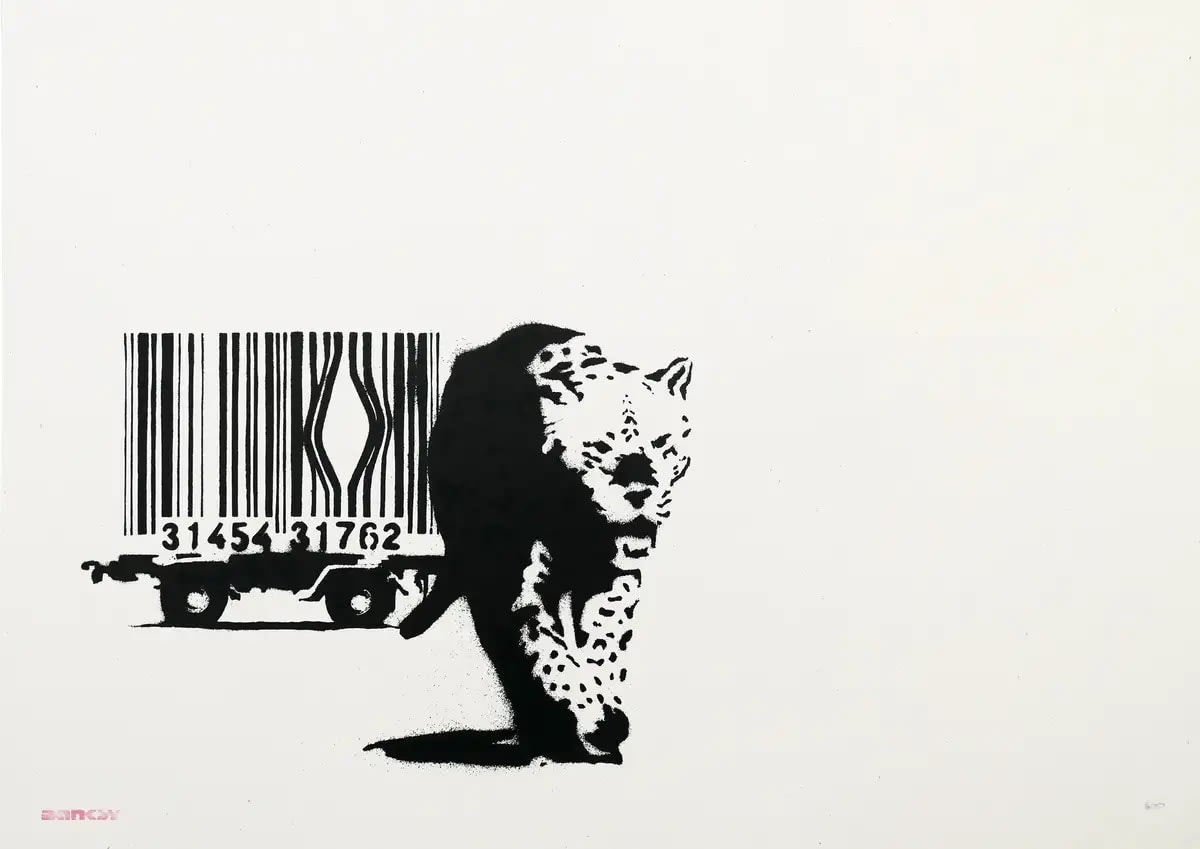 Banksy, Barcode signed screenprint, 2004