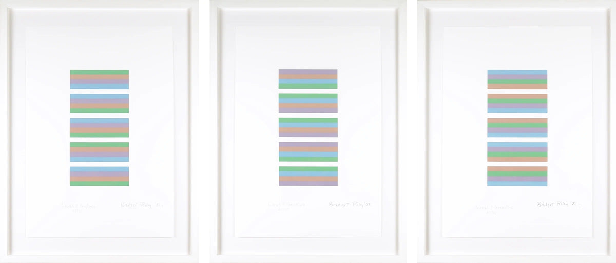 Bridget Riley, Intervals 3 complete set of three, 2021