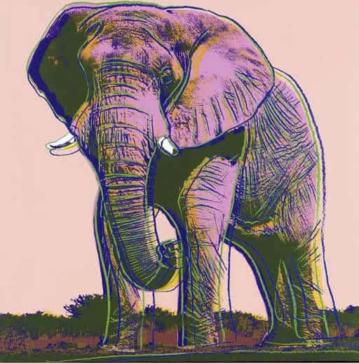Andy Warhol, African Elephant, Endangered Species Series (FS II.293), 1983 — Screenprint
