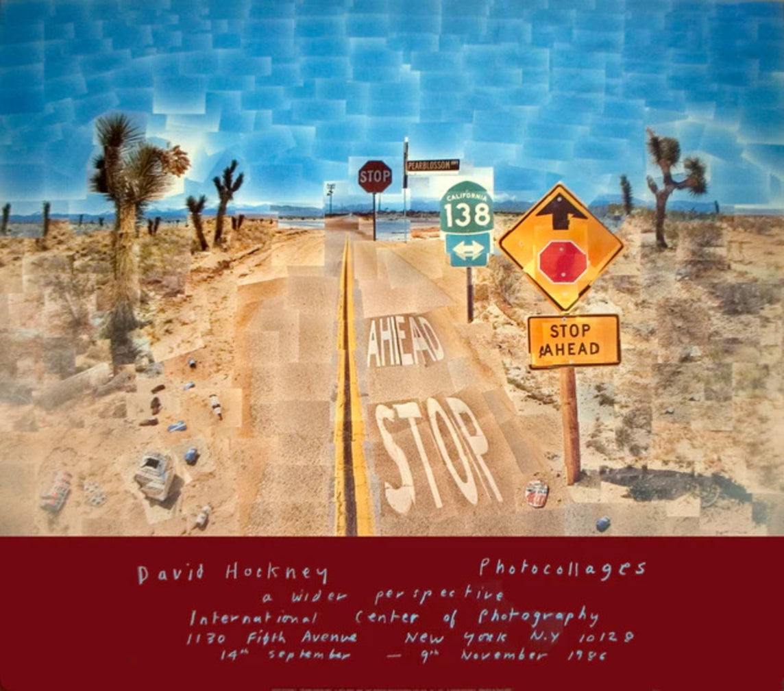 David Hockney Pearblossom Highway offset lithograph, 1986
