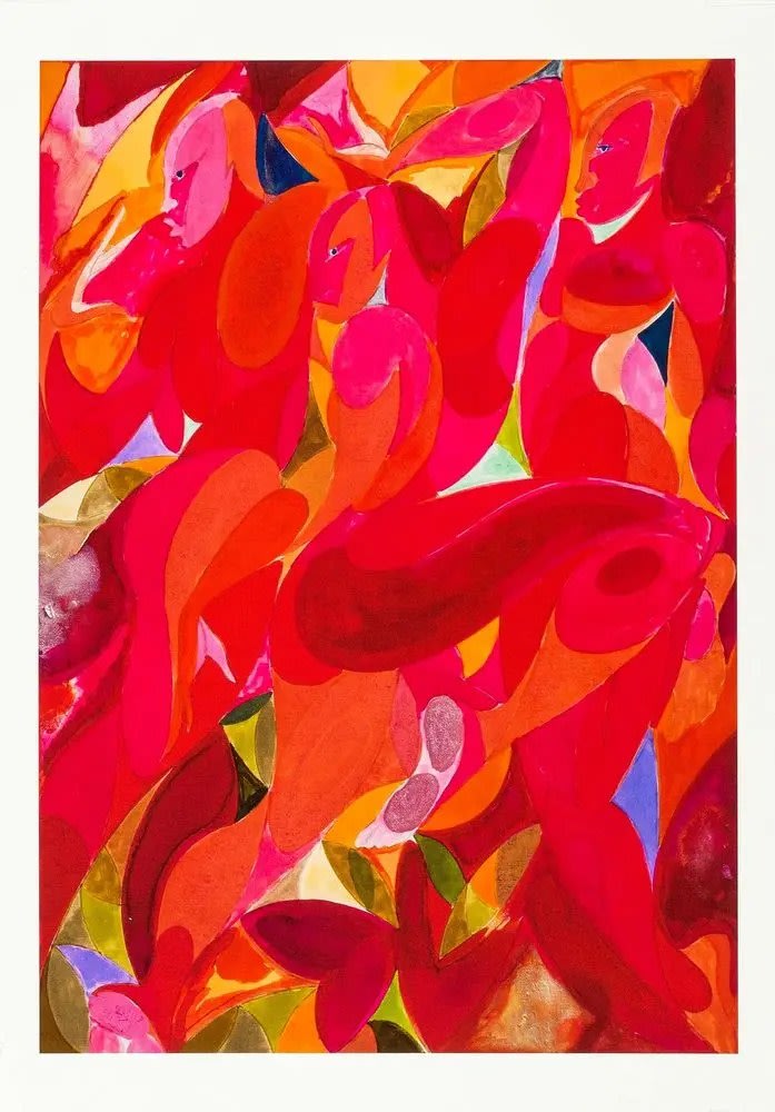 Three Red Figures Rising - My Store