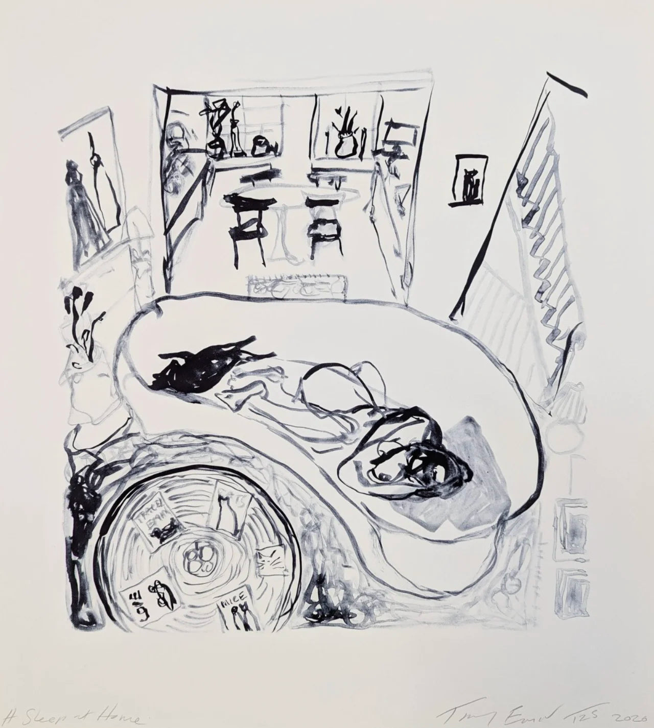 Tracey Emin A Sleep at Home lithograph print 2026, featuring abstract artwork with soft tones and detailed textures.