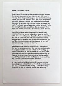 Liam Gillick Weekend 2007 Unique Ink on Paper