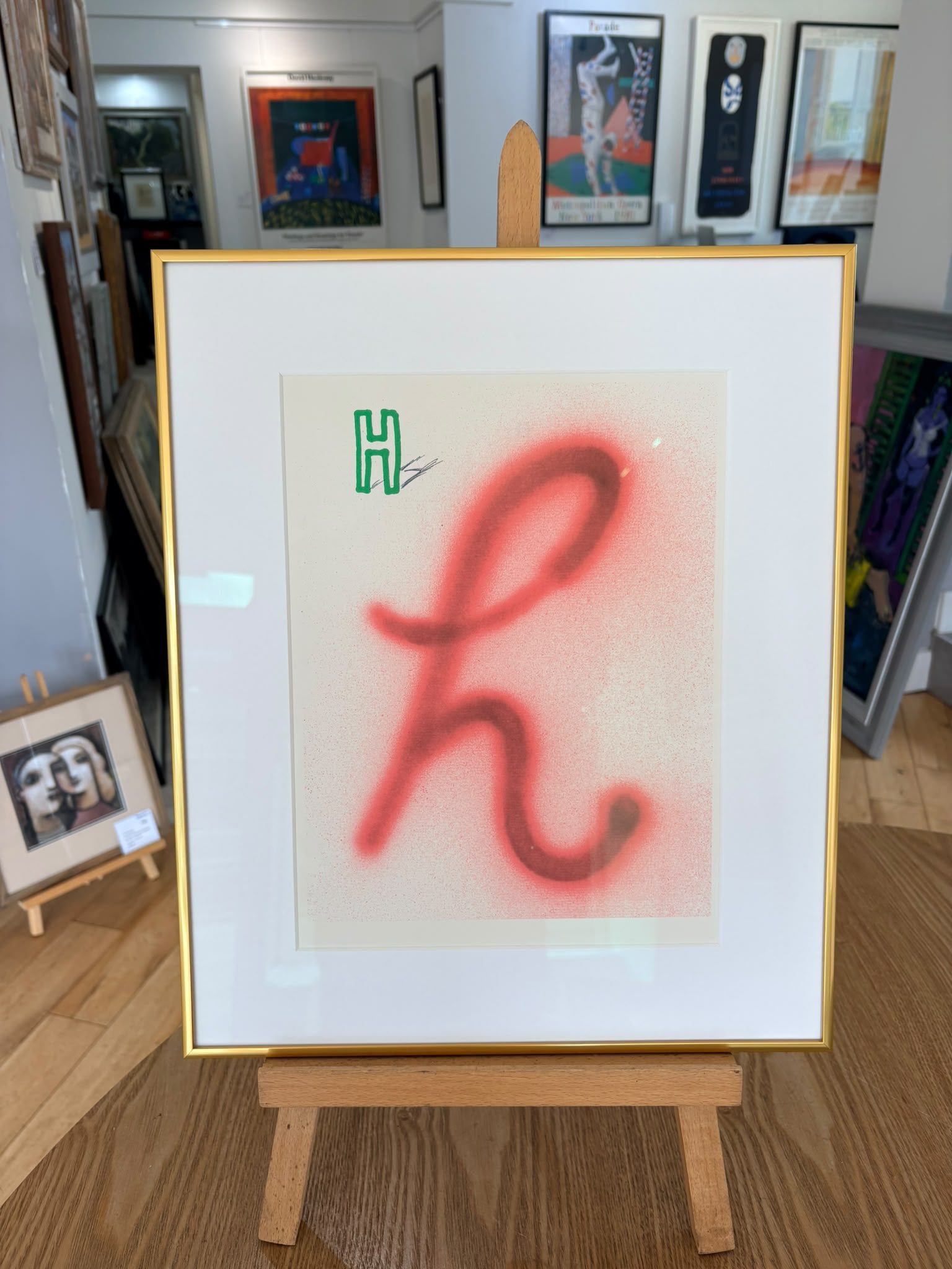 Letter 'H' from David Hockney's Alphabet, colorful art print with vibrant hues and artistic design.