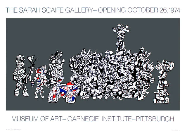 Jean Dubuffet's Le Libre Echange artwork featuring abstract shapes and vibrant colors in a modern art style.