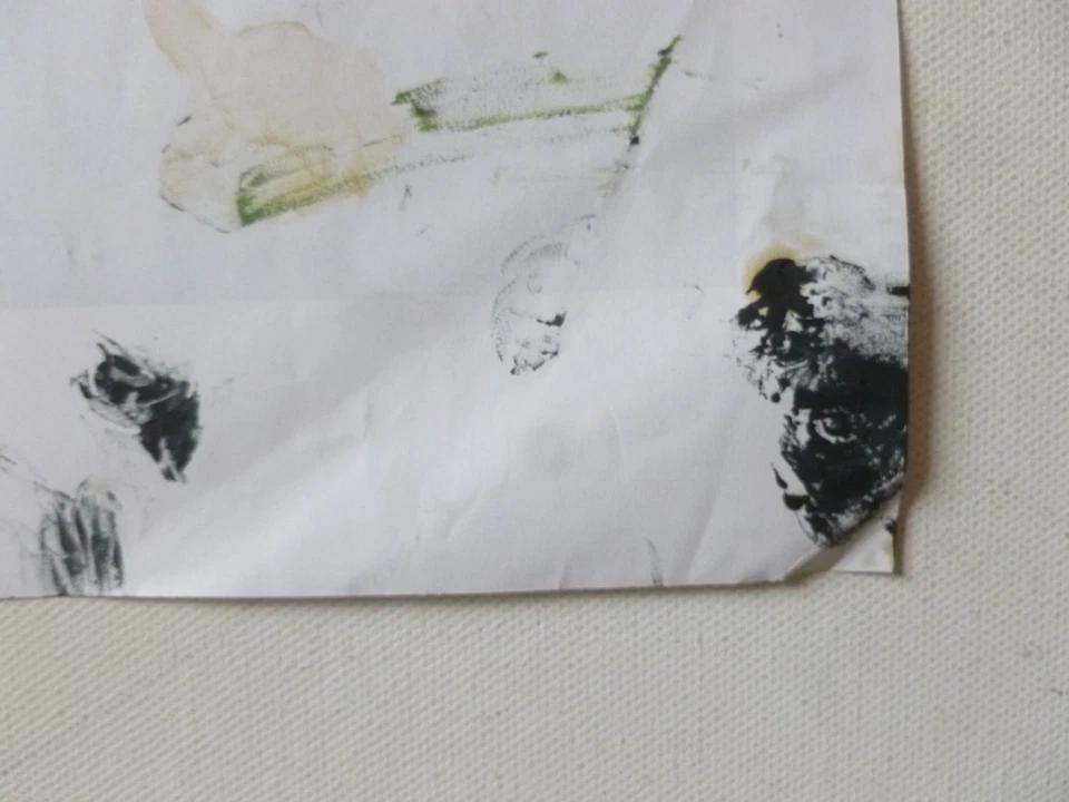 Robert Walser photocopy print, paint marks and paper condition detail 3