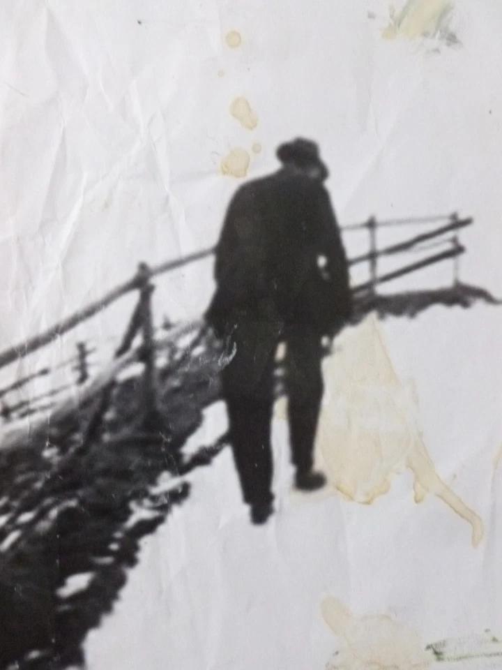 Robert Walser photocopy print, paint marks and paper condition detail 4