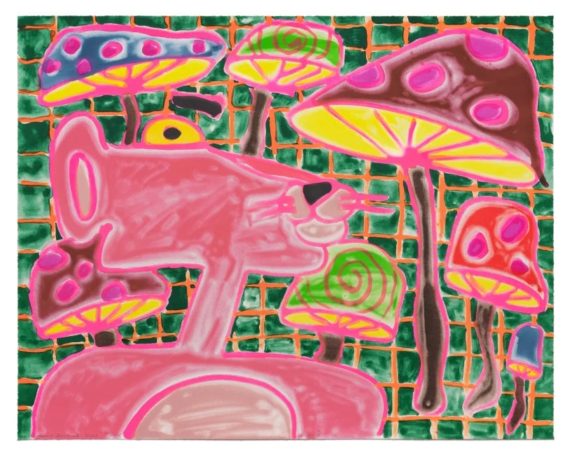 Katherine Bernhardt Humid 15 Colour Lithograph art print by Baldwin Contemporary, showcasing vibrant abstract design on paper.