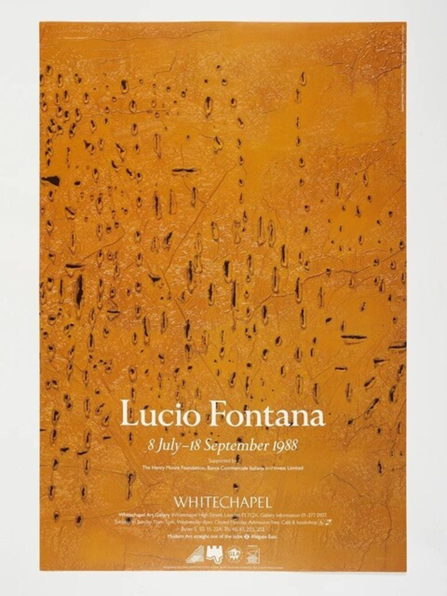 Lucio Fontana 1988 Vintage Exhibition Lithograph Poster