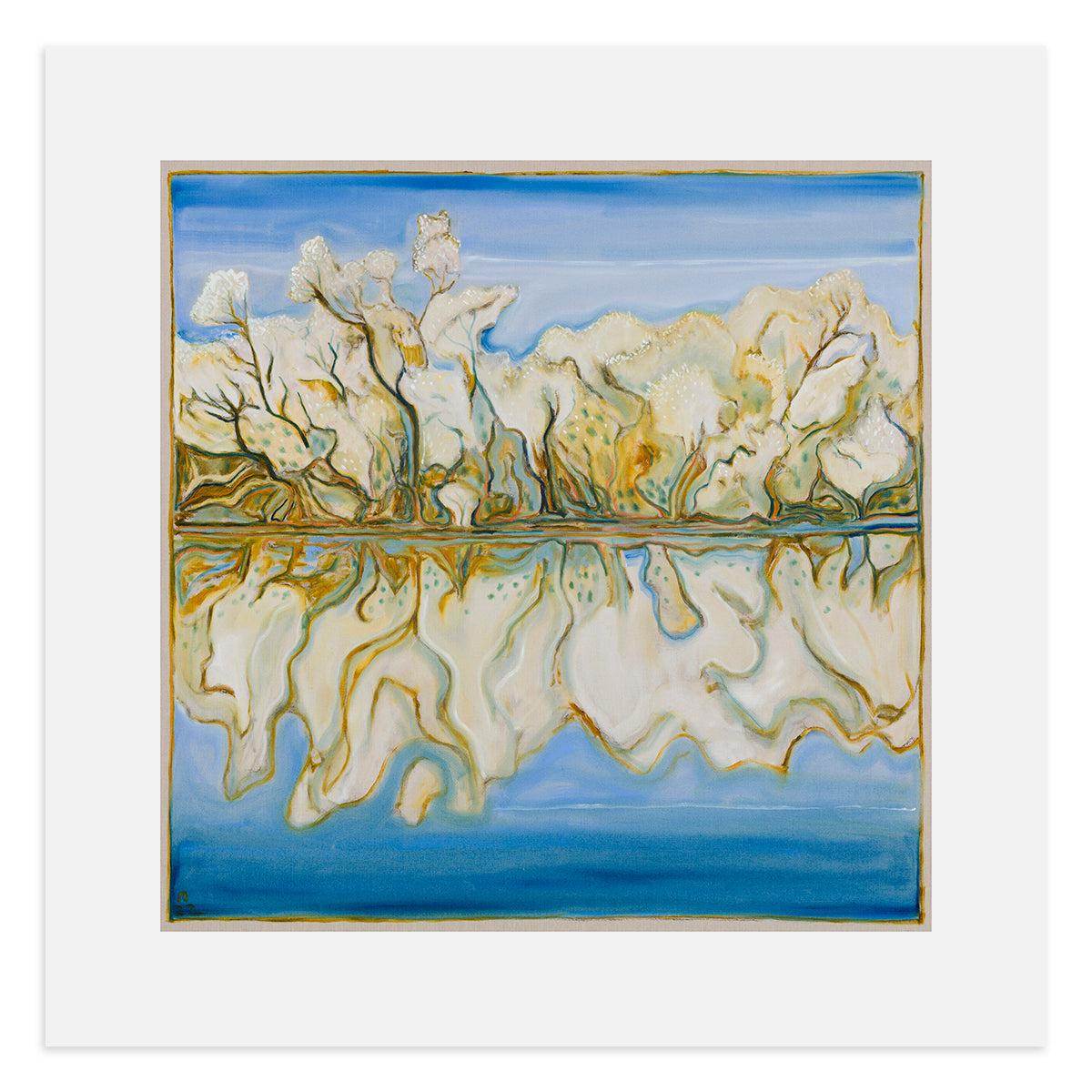 BILLY CHILDISH artwork titled "Hoar Frost in the Morning" featuring a serene winter landscape with frost-covered scenery.