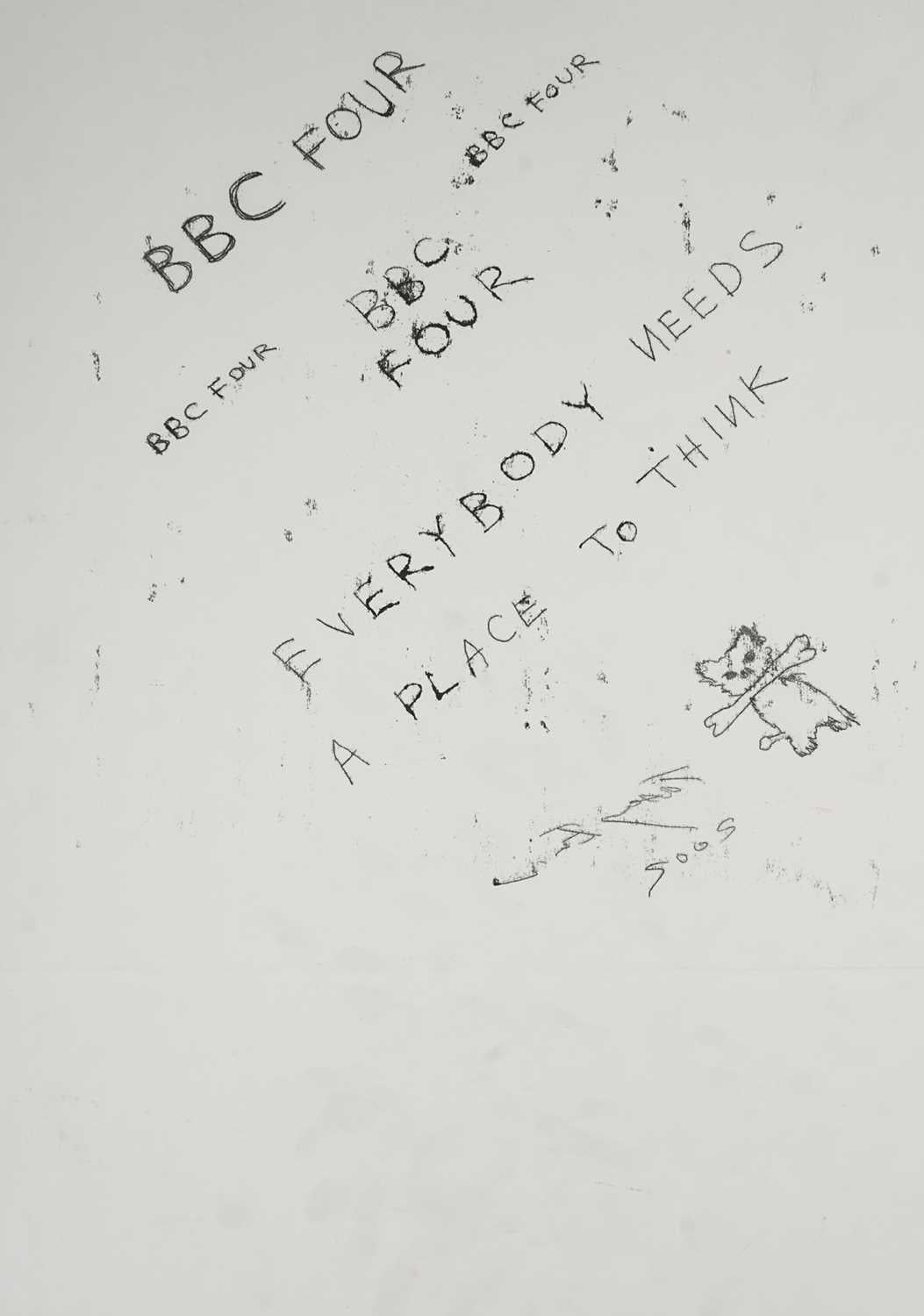 TRACEY EMIN artwork titled "Everybody Needs a Place to Think" featuring vibrant colors and abstract design.