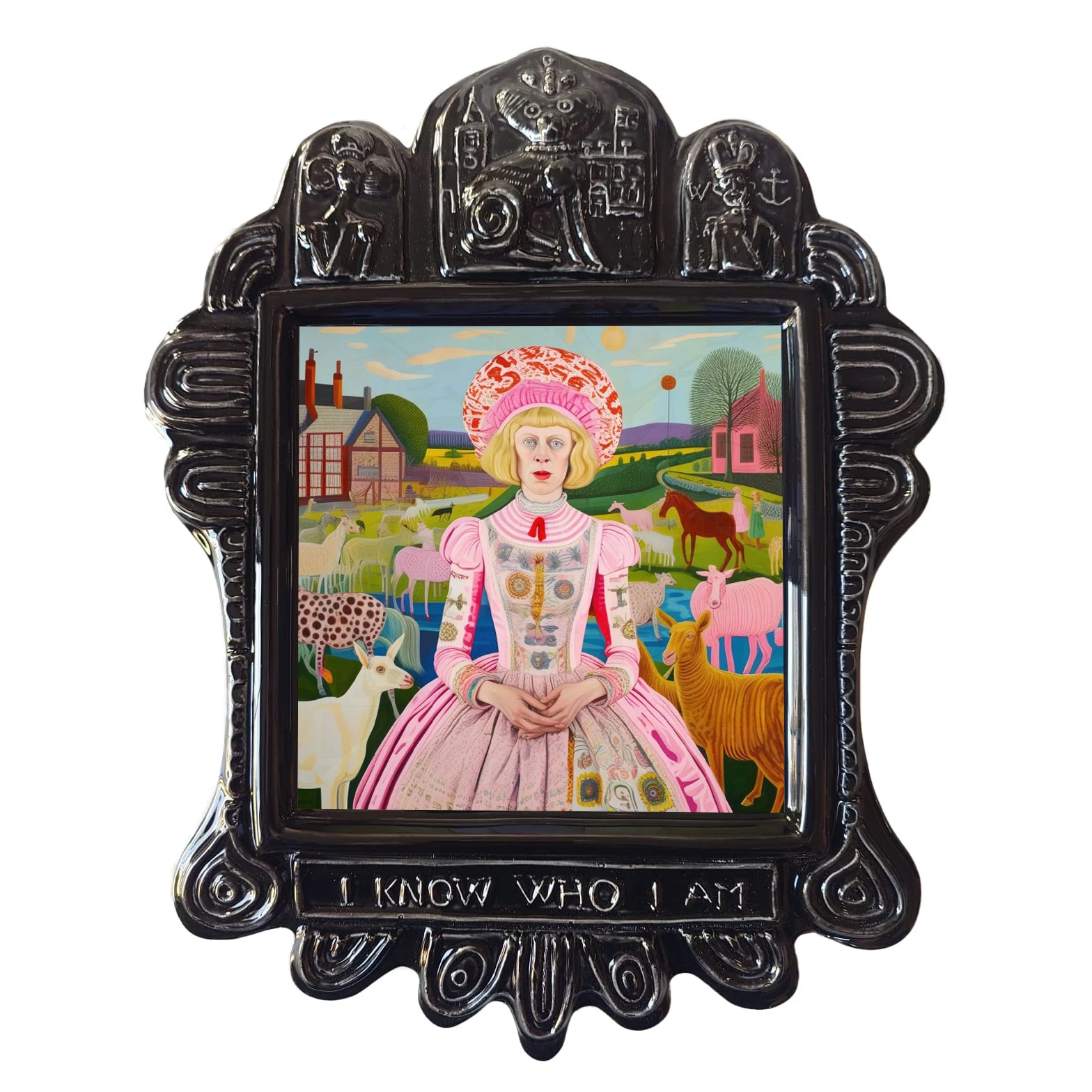 Unique ceramic piece by Grayson Perry featuring intricate patterns and vibrant colors.