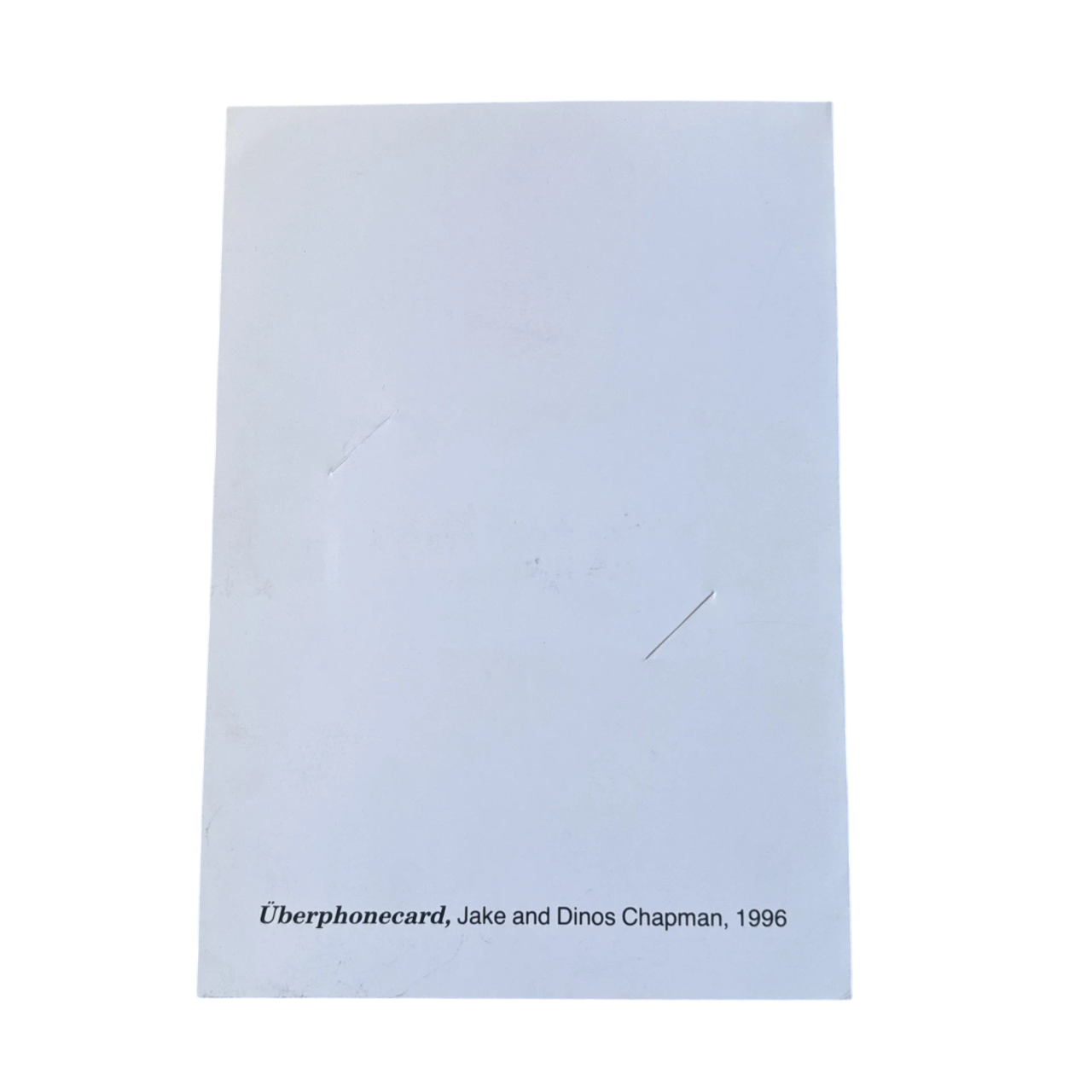 Uberphonecard by JAKE AND DINOS CHAPMAN featuring a unique design and vibrant colors on a sleek card.