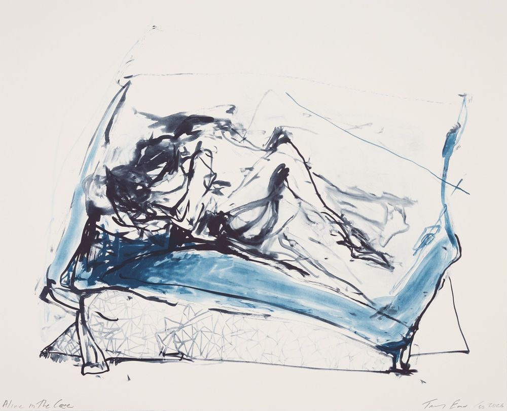 Tracey Emin, Alive in the Cave, two-colour lithograph, 2026